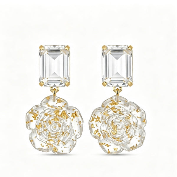 Crystal Rose Earrings