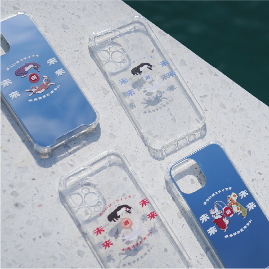 《Lazy Cat Phone Case》Clear｜Light Blue