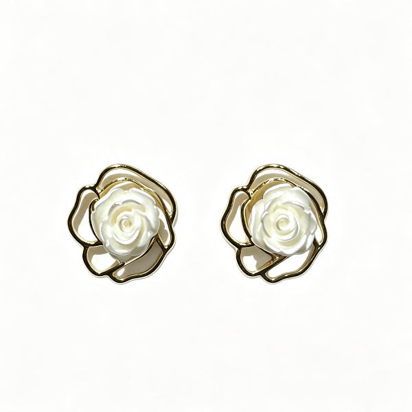 White Roses Earrings