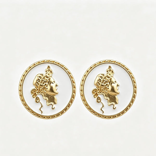 Ancient Coin Relief Earrings