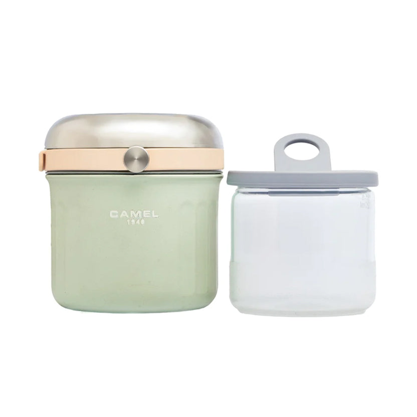 Camel Tiffin Food Jar 0.5L S/S in Sage Green set at Grandmama Store in Hong Kong