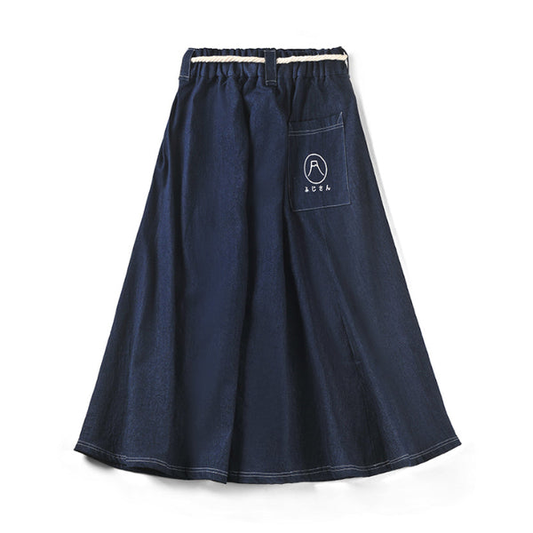 Kamon Denim Dress-Fujisan
