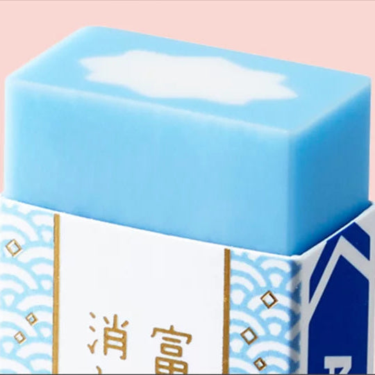 Dual-color blue and white Mount Fuji Eraser close-up at Grandmama Store in Hong Kong