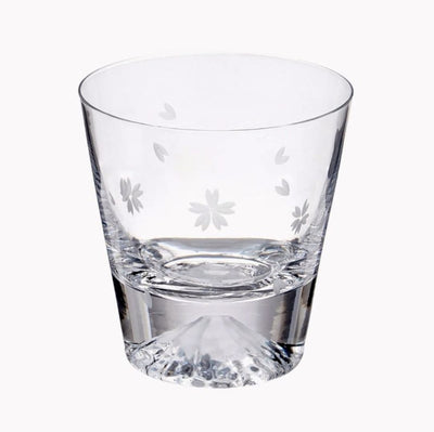 Edo Glass Sakura Mount Fuji Whisky Glass