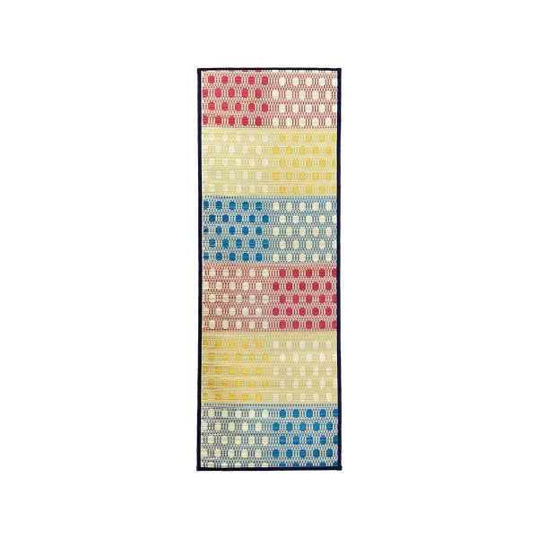 Full view of "Wa no Kuni" Natural Igusa Rush Mat - Colorful Polka Dots at Grandmama Store in Hong Kong