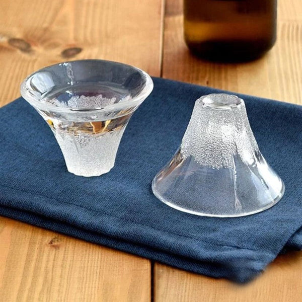 Ice Fuji Sake Cup (Single) shown upright and inverted at Grandmama Store in Hong Kong