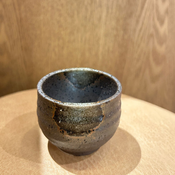Japanese Shigaraki‑ware Shochu Cup close-up front view at Grandmama Store in Hong Kong