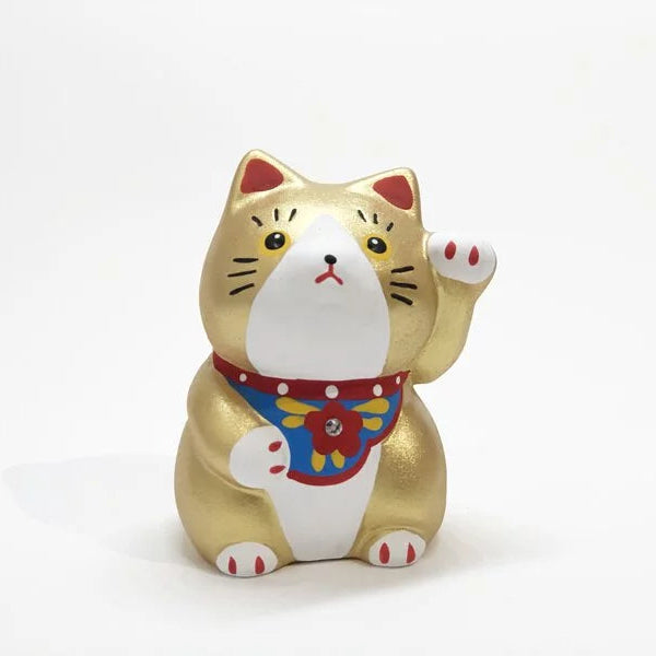 Metallic gold Maneki-neko Family figurine at Grandmama Store in Hong Kong