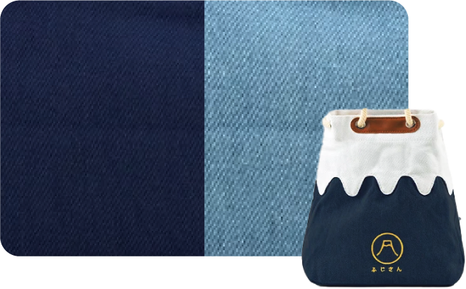 Mt. Fuji Sake Bag canvas fabric texture swatches and front product view at Grandmama Store in Hong Kong