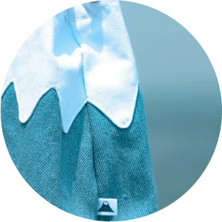 Mt. Fuji Sake Bag side seam and wavy mountain stitching detail at Grandmama Store in Hong Kong