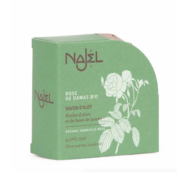 NAJEL Rose Essential Oil Whitening and Spot-Fading Soap 100g box at Grandmama Store in Hong Kong
