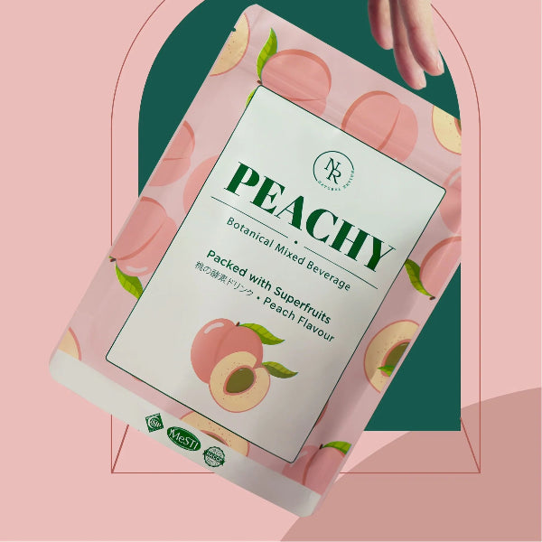 Natural Rhythm Peachy peach-flavored botanical mixed beverage packet at Grandmama Store in Hong Kong.