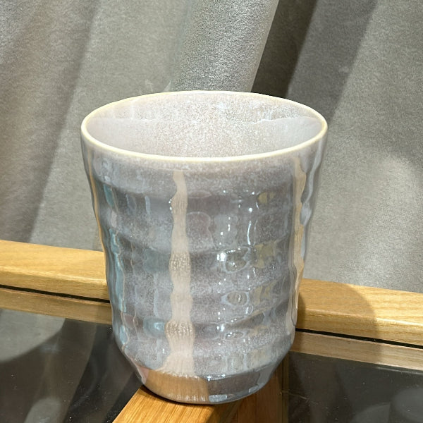 Pearlescent Ceramic Cup in silver-grey at Grandmama Store in Hong Kong