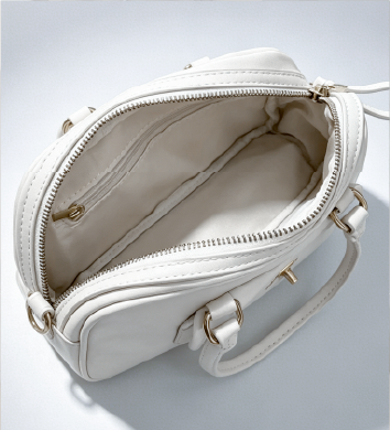Spacious main interior compartment of off-white Minimalist Convertible Bag at Grandmama Store in Hong Kong