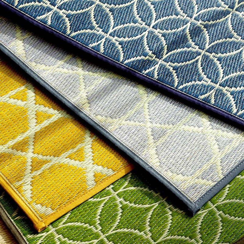 Stacked color options of IGUSA Rush Grass Floor Mat (Kyukawa Series) at Grandmama Store in Hong Kong
