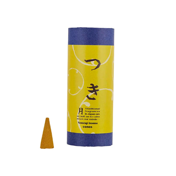 Tsuki Moon Japanese cone incense stick with yellow label packaging at Grandmama Store in Hong Kong
