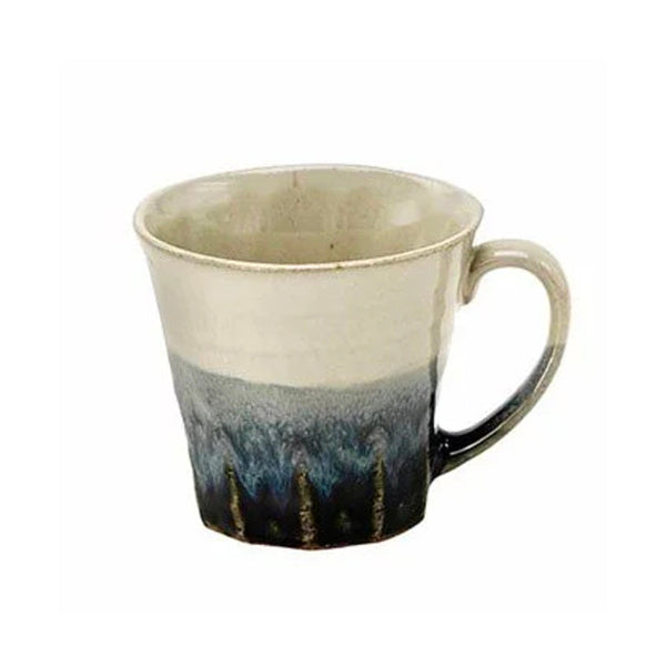 Two-tone blue and cream Mino-yaki ceramic coffee cup at Grandmama Store in Hong Kong
