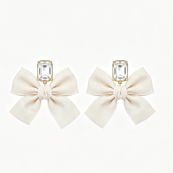 Rhinestone Bow Earrings