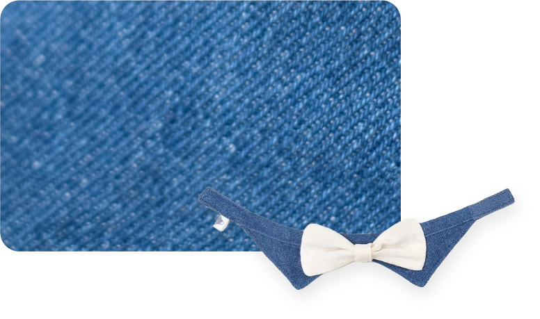 blue-denim-pet-collar-with-white-bow-tie-flat-lay-Fuji-Meow-Bossy-Necktie-Hong-Kong-Kwun-Tong-Grandmama-store