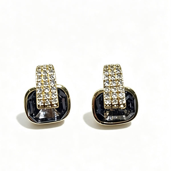 Metal Crystal Earrings