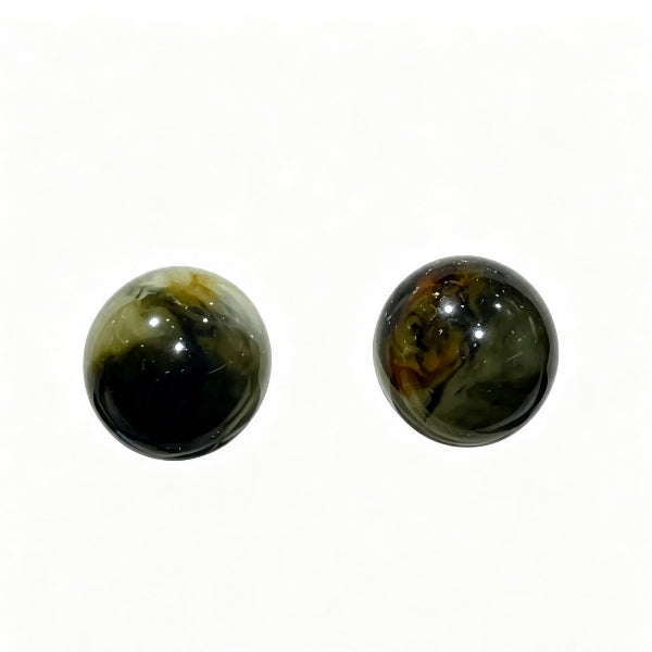 Dark Green Marble Earrings 