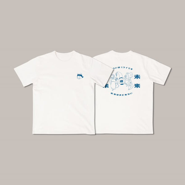《Dancing Cat Tee》- White｜Bright Blue Tee