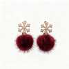 Snowflake PomPom Earrings